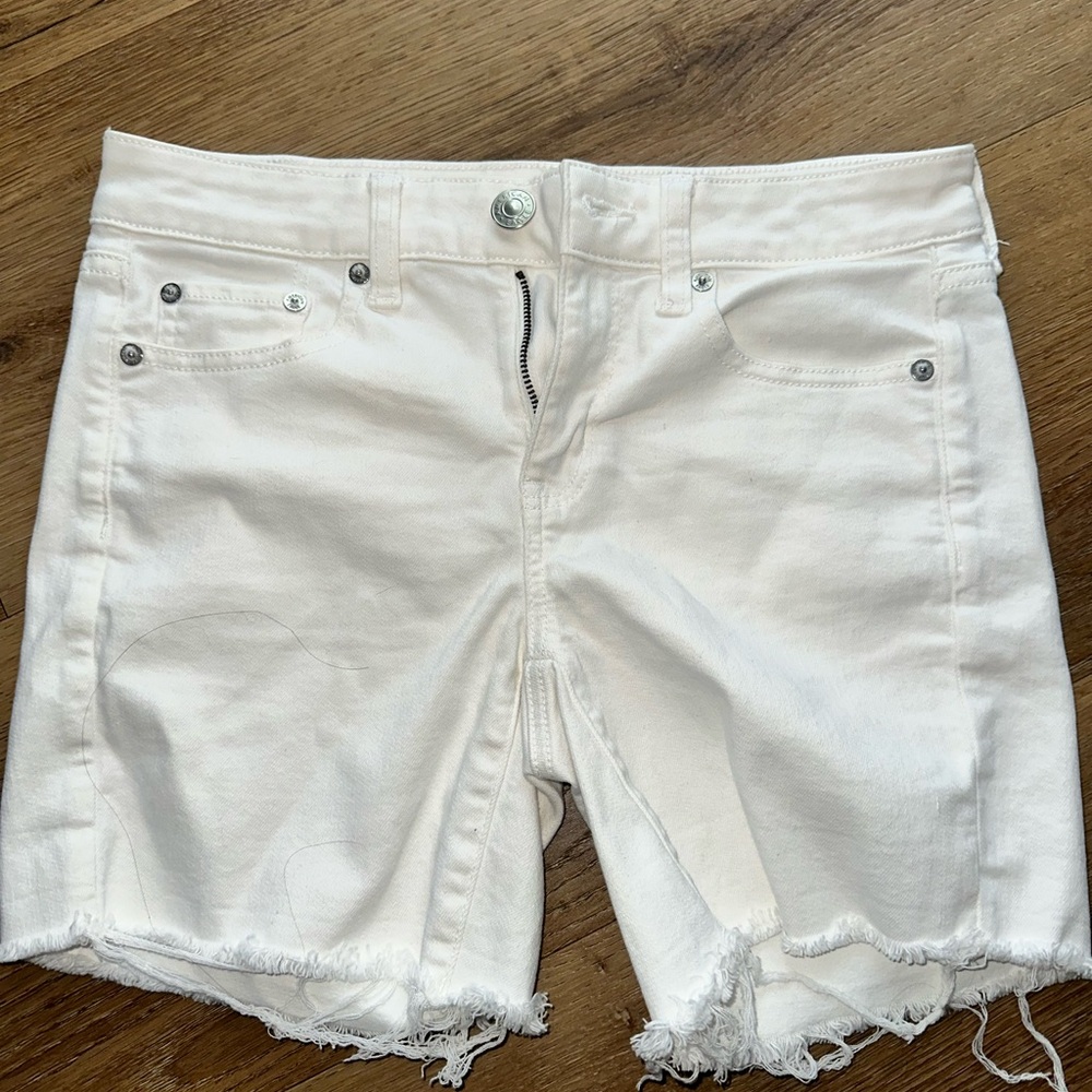 American Eagle Outfitters White midi Jean Shorts
